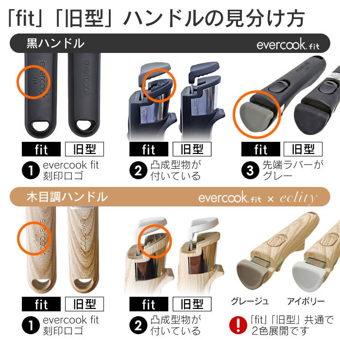 evercook 選べるエバークック 着脱式専用 ハンドル木目MINI エクリティ限定モデル
