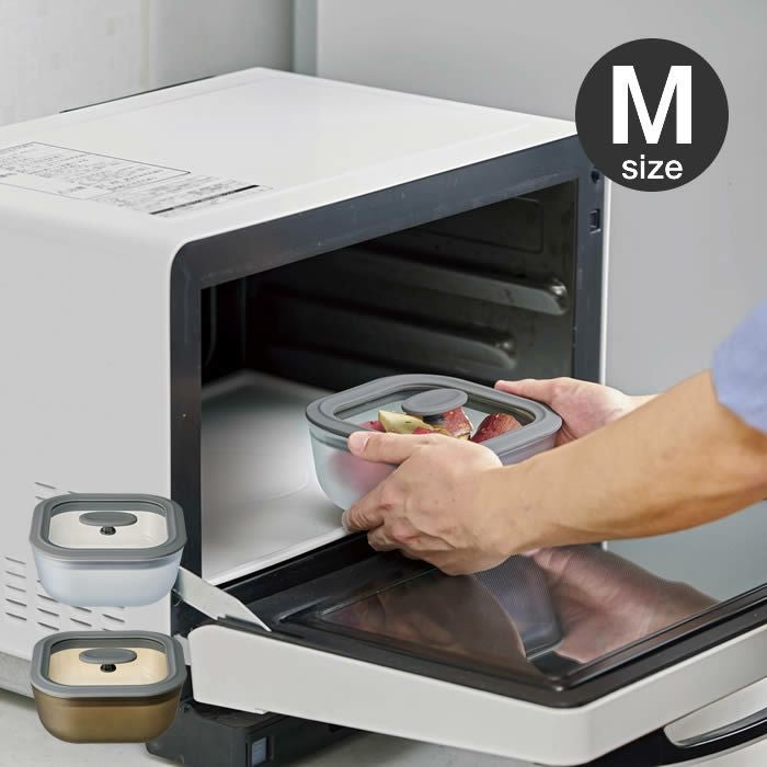 ガラス製電子レンジ調理器具スクエア型Mサイズ