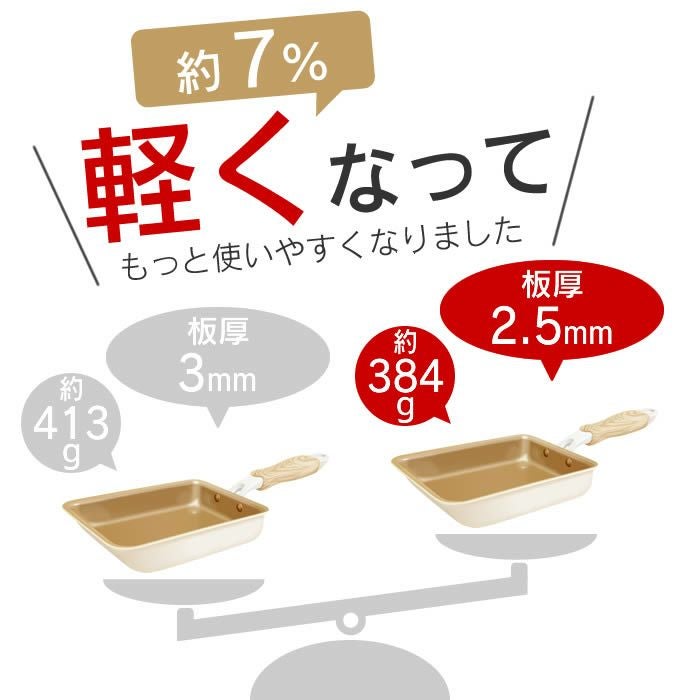 evercook エバークック IH対応 玉子焼13×18cm エクリティ限定モデル アイボリー