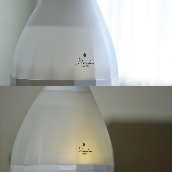超音波式アロマ加湿器 SHZUKU Topfill しずく トップフィル ホワイト