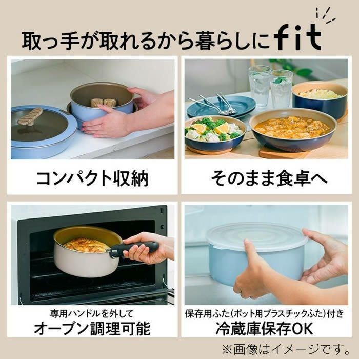 evercook エバークック ガス専用 軽量 着脱フライパン 6点セット 花柄グレー