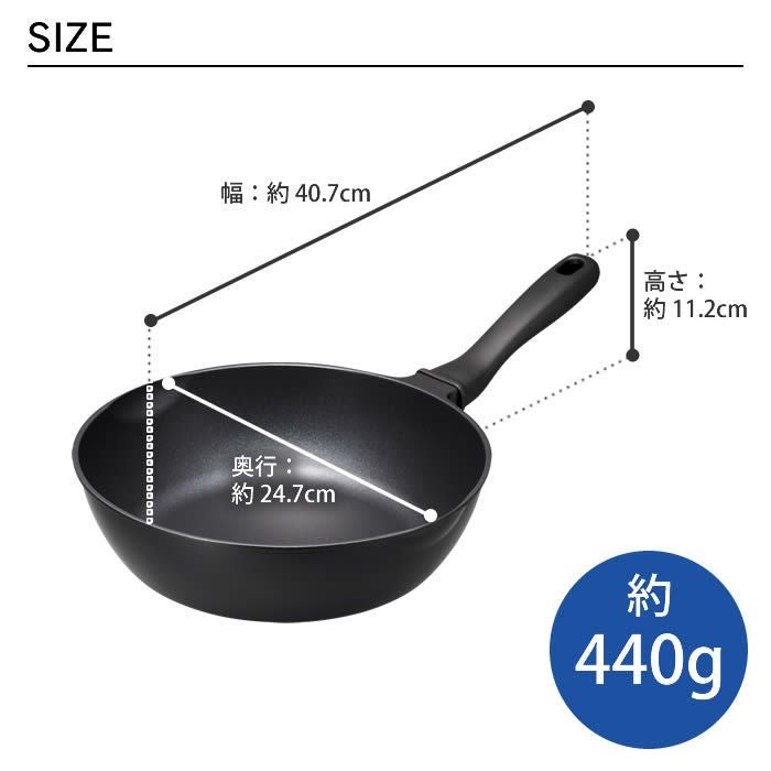 ゴリラのひとつまみ IH対応 深型フライパン24cm