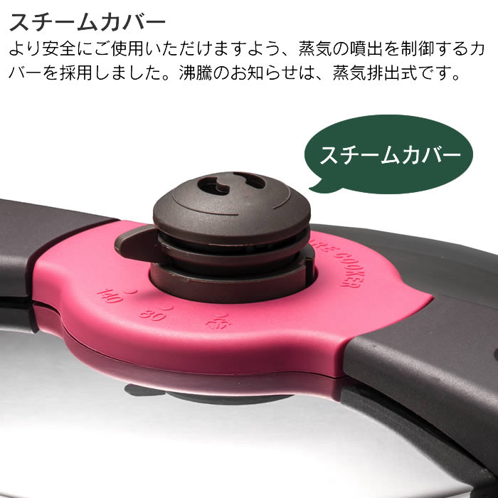 魔法のクイック料理 両手圧力鍋 5.5L カレーレシピ・ガラス蓋付