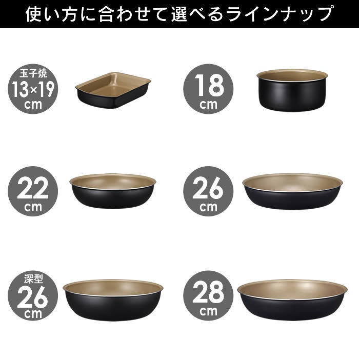 evercookfit エバークックフィット IH対応 玉子焼き13×19cm ブラック